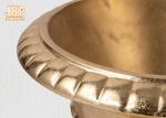 3 Sizes Classic Fiberglass Flower Pots Gold Leafed Finish Poly Resin Planters