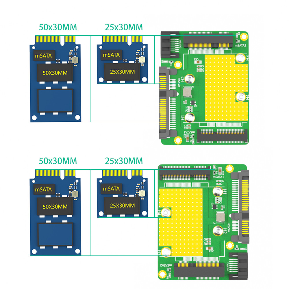 Custom USB Dual Msata SSD To Dual SATA3 Adapter New Version