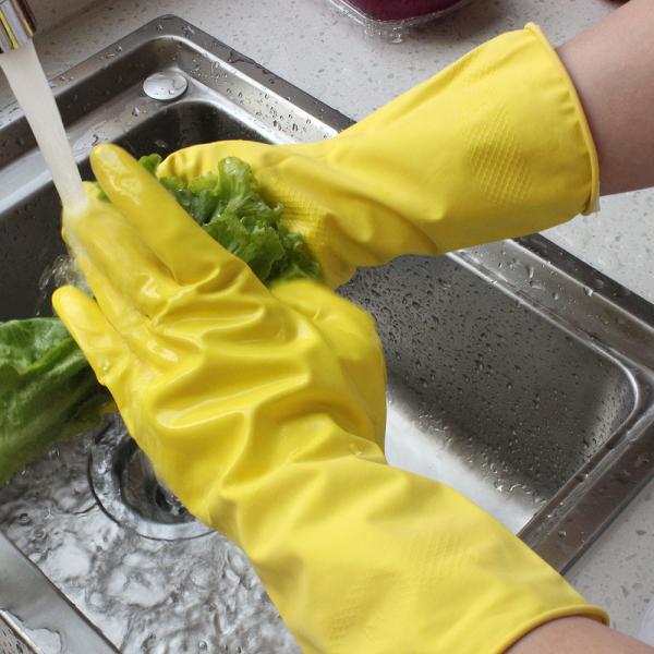 Buy cheap 12 " Flock Lined Latex Gloves , Natural Rubber Latex Gloves Chemical Resistant from wholesalers