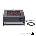 Outdoor Living Square Steel Gas Fire Pit Table with Adjustable Flame Height