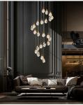 Nordic diamond chandelier Luxury Crystal Light New Design Gold staircase