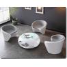 Buy cheap Modern Home Furniture Fiberglass Hole Glass Top Round Centre Coffee Table from wholesalers