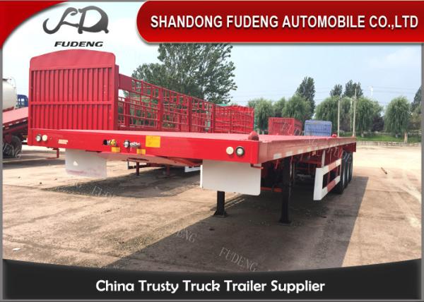Buy cheap 3 Axles 40 Foot Flatbed Trailer / Air Bag Suspension 20 Foot Flatbed Trailer from wholesalers