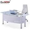 Buy cheap Transparent Blue Glass Desk For Office Building With Metal Legs from wholesalers