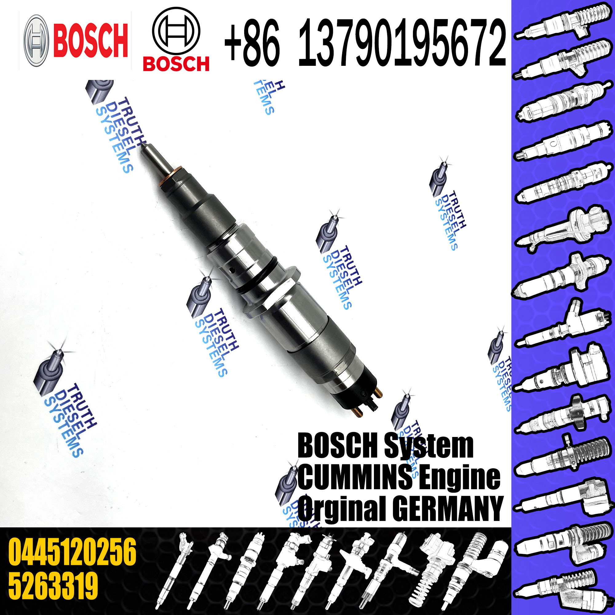 Diesel fuel Injector assembly common rail injector 0445120256 for diesel engine parts