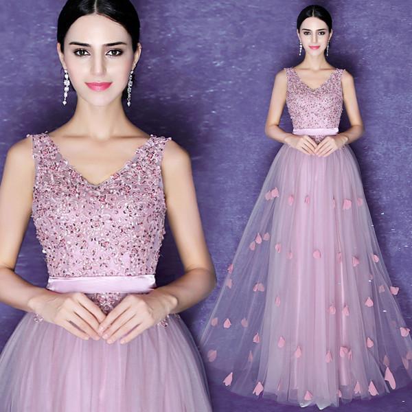 Buy cheap Purple Sexy V Neck Sleeveless Lace Elegant Evening Dresses TSJY023 from wholesalers