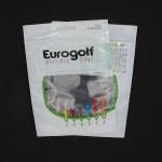 Customized logo OPP plastic golf bag with wooden golf tee/ 3 side seal laminated