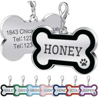 Buy cheap SGS ISO9001 Unique Custom Dog Id Tags Name Tag Engraving Metal Silver Plated product