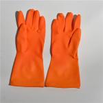 Waterproof Oil Resistance Kitchen Rubber Gloves cotton flocklined Rubber Gloves