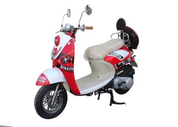 Buy cheap gas motor scooter 50cc 125cc 150cc GY6 engine 139QMB 152QMI 157QMJ front disc rear drum alloy wheel red plastic body from wholesalers