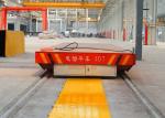 Busbar powered rail transfer bogie for steel plate handling bay to bay