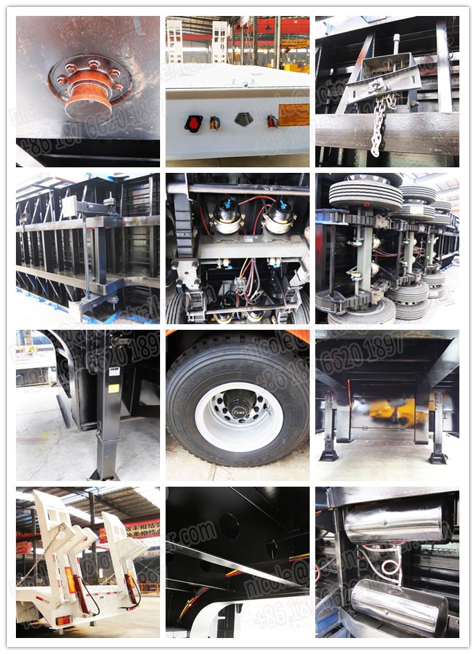 Heavy Loading 4 Axles 45ft Low Bed Semi Trailer with Detachable Gooseneck and Drop Deck