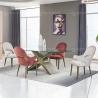 Buy cheap 78inch Tempered Glass Dining Room Table Carbon Steel 8 Seater Dining Table from wholesalers
