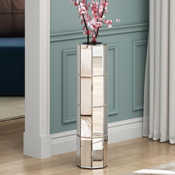 Buy cheap Tall Mirrored Furniture Cylinder Crystal Crushed Diamond Floor Vase from wholesalers