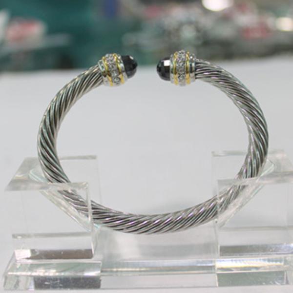 Buy cheap (B-10) Cable Classics Bracelet with black onyx and crystal Fashion Design Jewelry Women from wholesalers