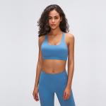 Fitness Sexy Lulu Cross Back Padded Custom Logo Workout Women's Solid Color