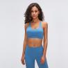 Buy cheap Fitness Sexy Lulu Cross Back Padded Custom Logo Workout Women's Solid Color Sports Bra Top from wholesalers