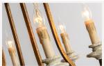 Wood teardrop Iron bronze chandelier for Living room Bedroom (WH-CI-72)