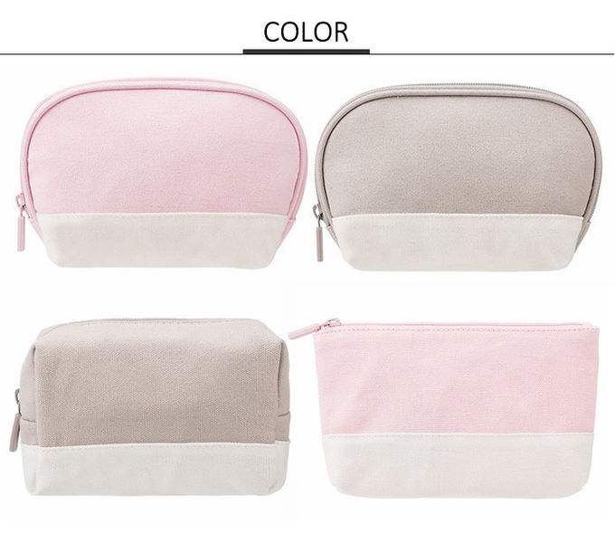 Professional Custom Portable Small Shell Shape Canvas Zipper Cosmetic Bag