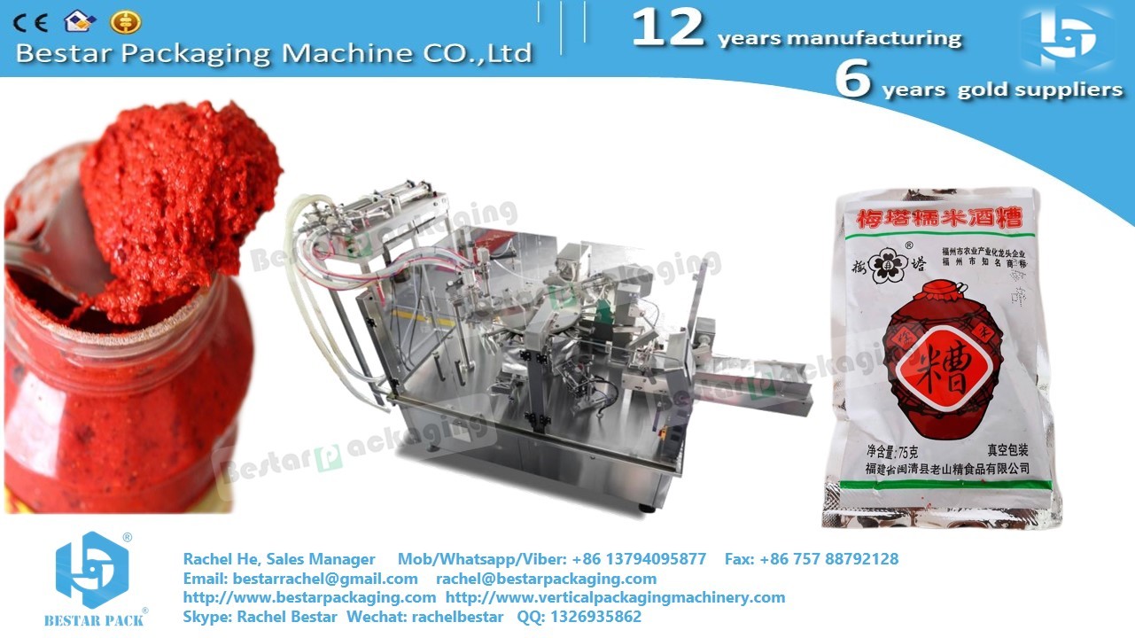 Wine meal viscous products without any fluidity automatic measuring and packaging doypack machine