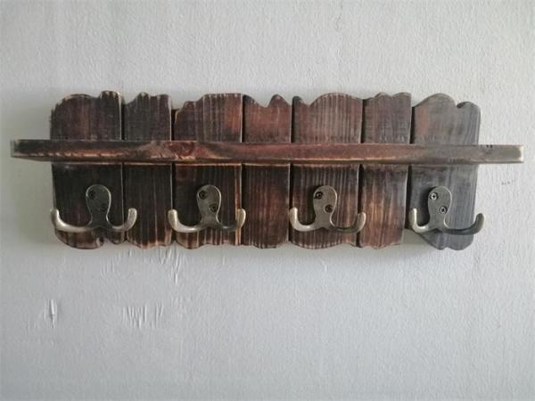 Buy cheap 15.75 Inch, 4 Pieces Double Metal Hooks, Wood Wall-Mounted Coat Rack from wholesalers
