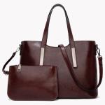 Retro Ladies PU Leather Tote Bag And Purse Set