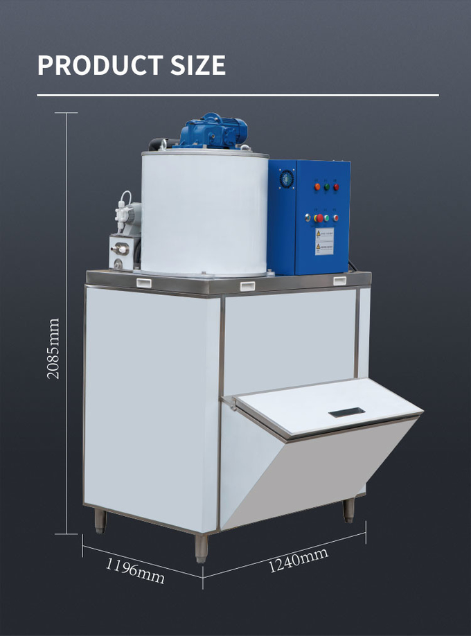 Automatic Flake Ice Machine Commercial 1 Ton/24h Snow Flake Ice Maker For Seafood Fresh Keeping