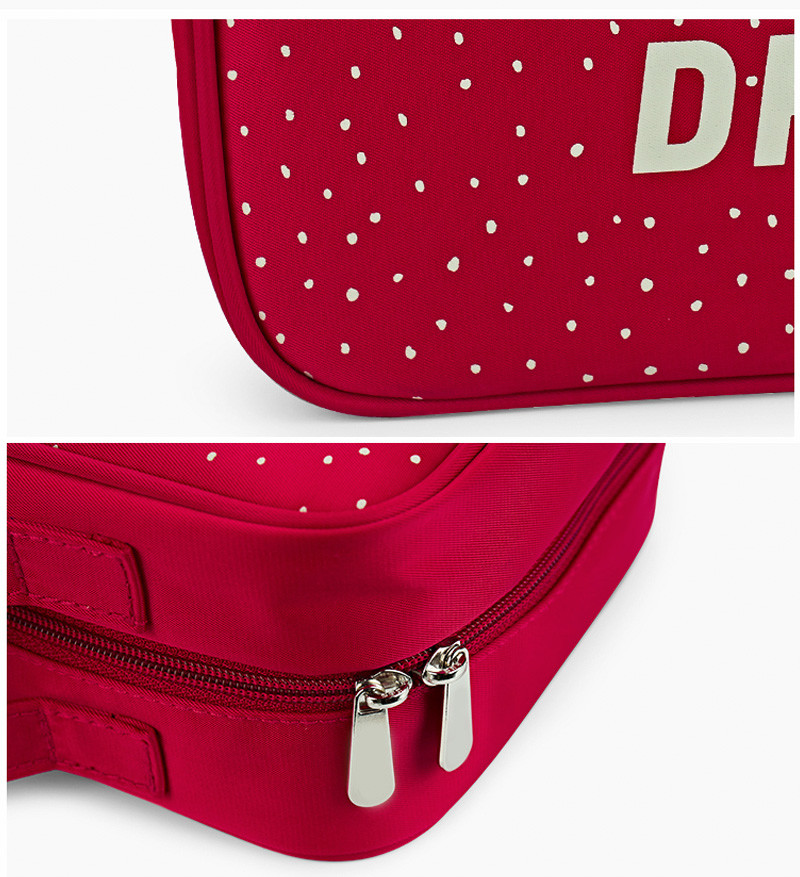 Professional Custom Large Capacity Waterproof Polka Dot Wash Makeup Bag