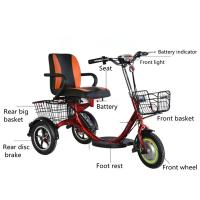 Buy cheap 48 Volt Black Adult Electric Tricycle For Handicapped Rear Double Disc Brake product