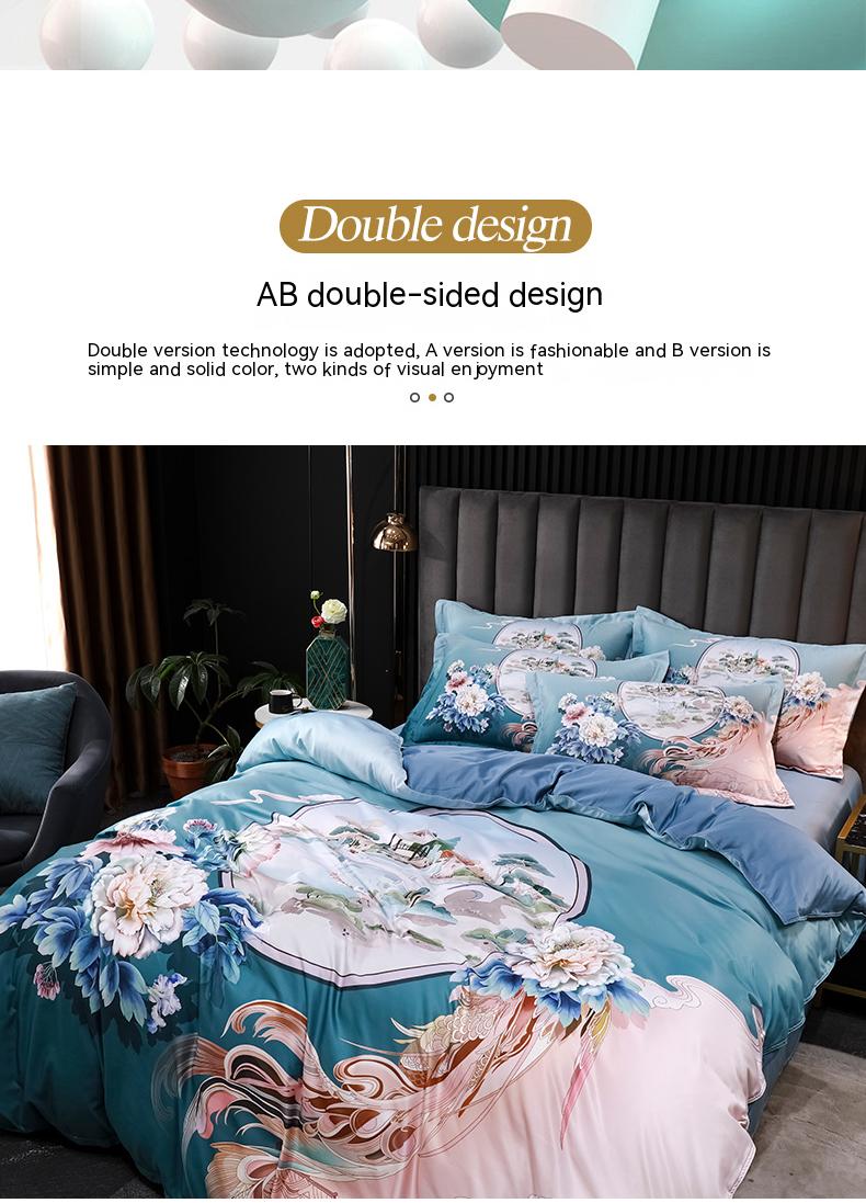 Fashionable Washed Tencel Bedsheets Sets Bedding Set Eco-friendly and Soft Hand Feel