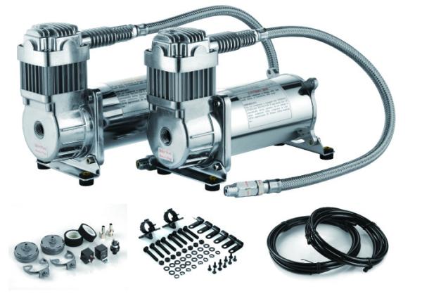 Buy cheap Steel Silver Dual Packs Air Lift Suspension Compressor Fast Inflation For Car Heavy Duty Strong Power from wholesalers