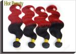 100% Remy Brazilian Wavy Human Hair Extensions Natural Black and Red Color