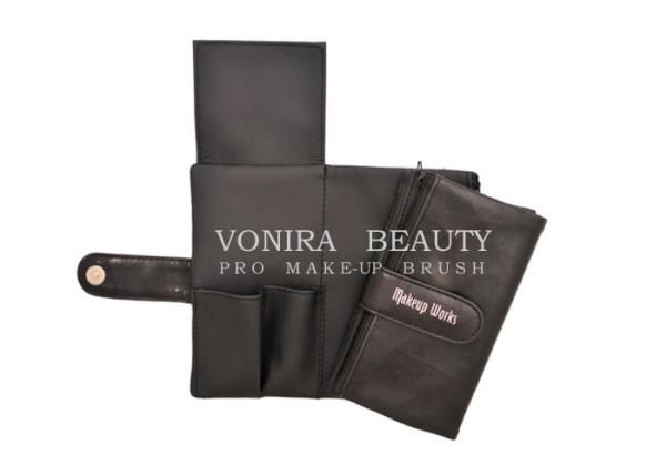 Buy cheap Black PU Cosmetic Pouch Makeup Roll Clutch Bag Pencil Holder Travel Purse from wholesalers
