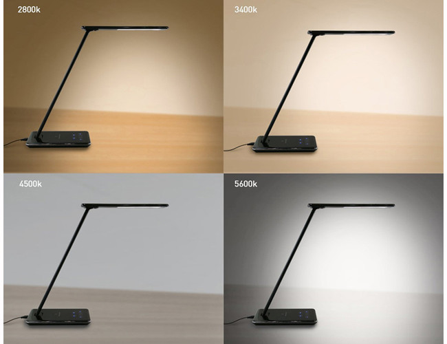 Foldable Wireless Qi Charging Desk Lamp , Office Home Reading Touch Dimmer Lamps