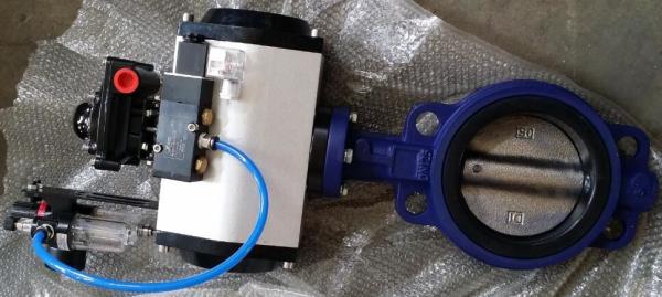 Buy cheap DN40 ~DN1800 Pneumatic Butterfly Valve With Ductile Iron / Stainless Steel from wholesalers