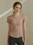 Buy cheap Slim Body Shape Womens Gym Tshirt 180g Ladies Round Neck T Shirt from wholesalers