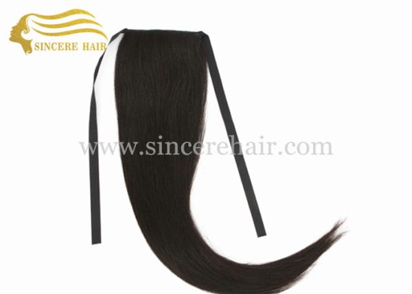 Buy cheap 20 Inch New Fashion Hair Products, 50 CM Natural Black Remy Human Hair Ponytail Extensions 100 Gram For Sale from wholesalers
