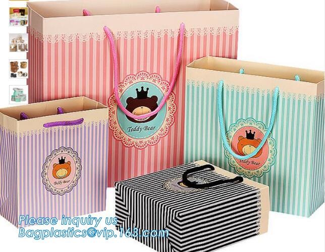 tea brown paper bag with logo print eco friendly With Ribbon Handles wine packaging offset bags,Decorative Paper Bags wi