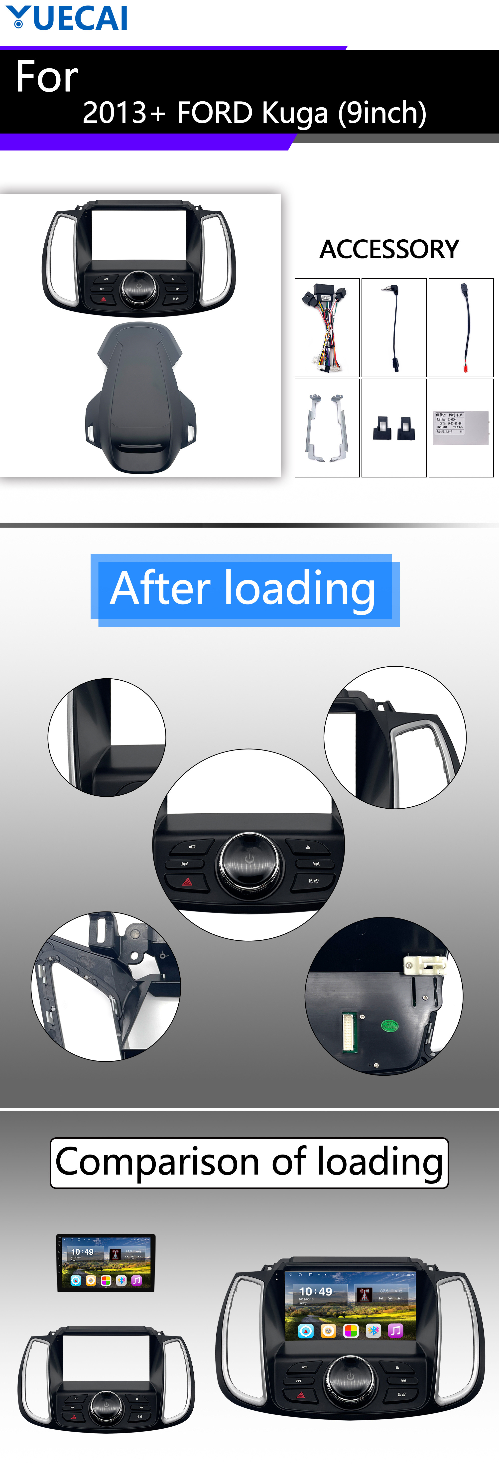 FORD Kuga Car Multimedia Player Android Operating System 9 Inch Car Radio