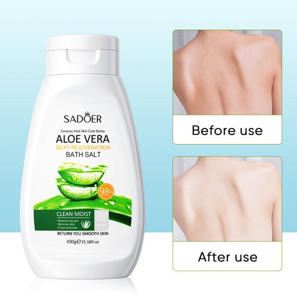 Buy cheap 430g Aloe Vera Bath Salts Smoothing Skin Tender Body Wash Light Exfoliating from wholesalers