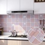 Ceramic Tile Mosaic PVC Self-Adhesive 3D Wallpaper for Bathroom Removable