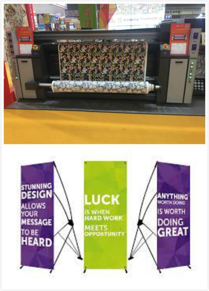 Three Printhead Sublimation Flag Printing Machine 1800DPI Resolution 1 Year