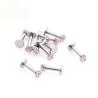 Buy cheap Internally Threaded Labret Piercing Jewelry with Prong Set Gem Top from wholesalers
