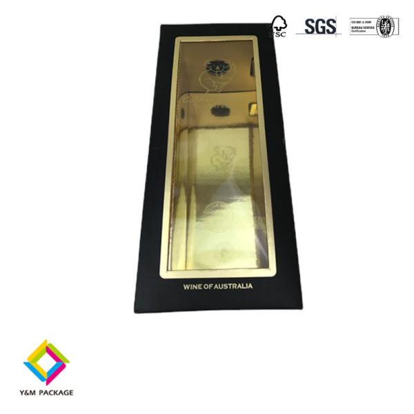 Buy cheap Customizable Corrugated wine packaging boxes Rigid cardboard logo gold foiled from wholesalers