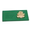 Buy cheap Metal Logo Leather Patches For Clothes Jeans Grenn Gold Color OEM ODM from wholesalers