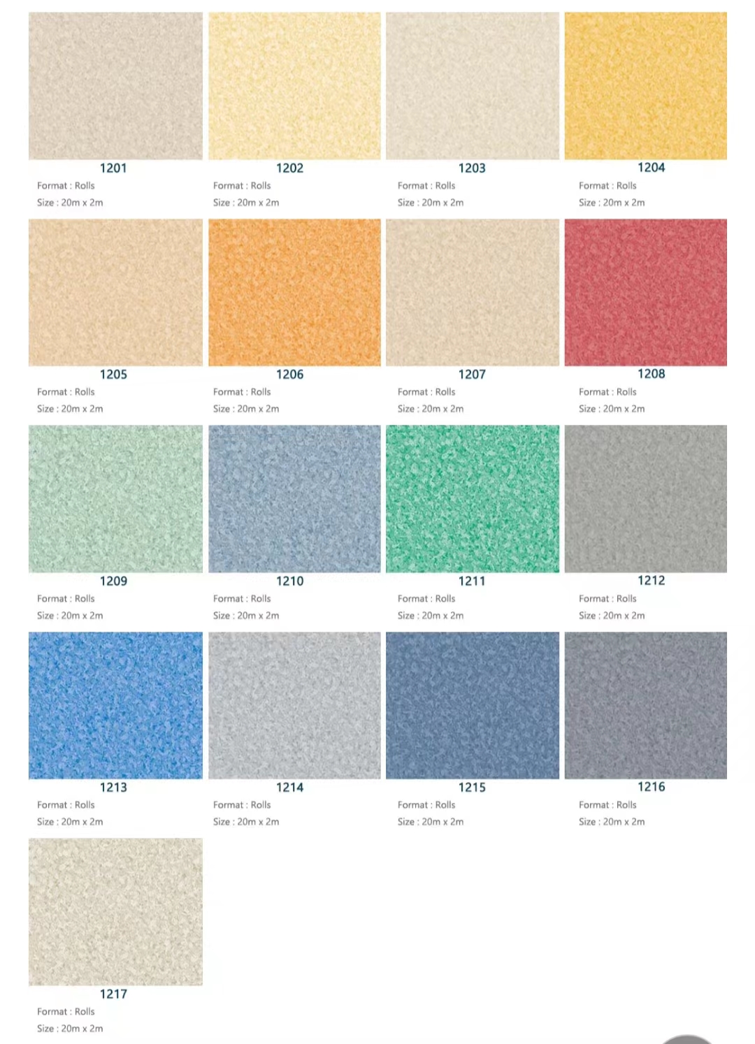 Dry Back Heterogeneous Flooring 1.8mm-3.0mm Heterogeneous Sheet Vinyl