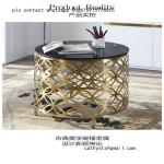 European style creative stainless steel coffee table modern tempered glass table