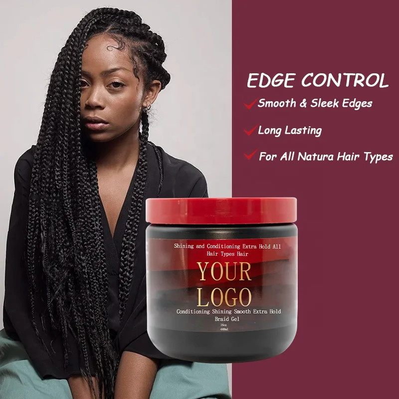 Firmly Hold 24 Hours Braiding Gel For All Hair Types Natural Smoothing Holding Hair Gel For Braids 16 Oz