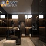 Modern Design Wooden Bedroom Furniture with Glass Door and Cupboards Walk-in