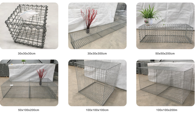 Decoration Galvanized 5mm Steel Gabion Cages 2*1*0.5m